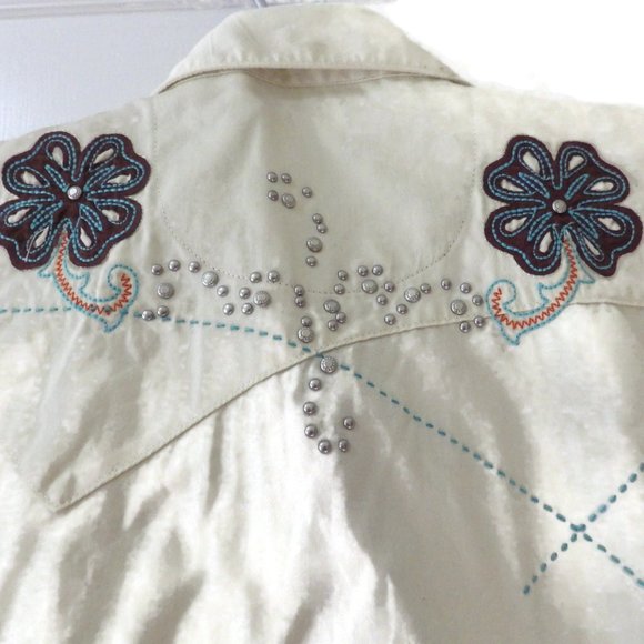 TWENTY X Western Shirt/ Fitted/Embroidery/ Metal Studs/ Wrangler/ LARGE - Picture 6 of 11